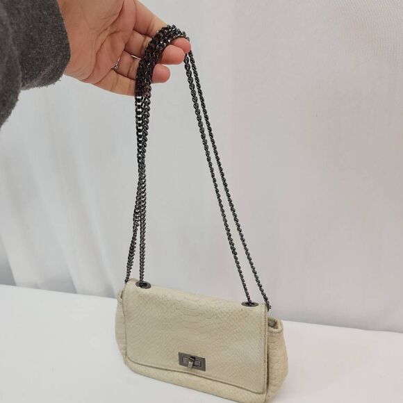 Genuine Leather Small Snake Box Bag Adjustable Chain Strap Crossbody or Shoulder - Picture 14 of 15